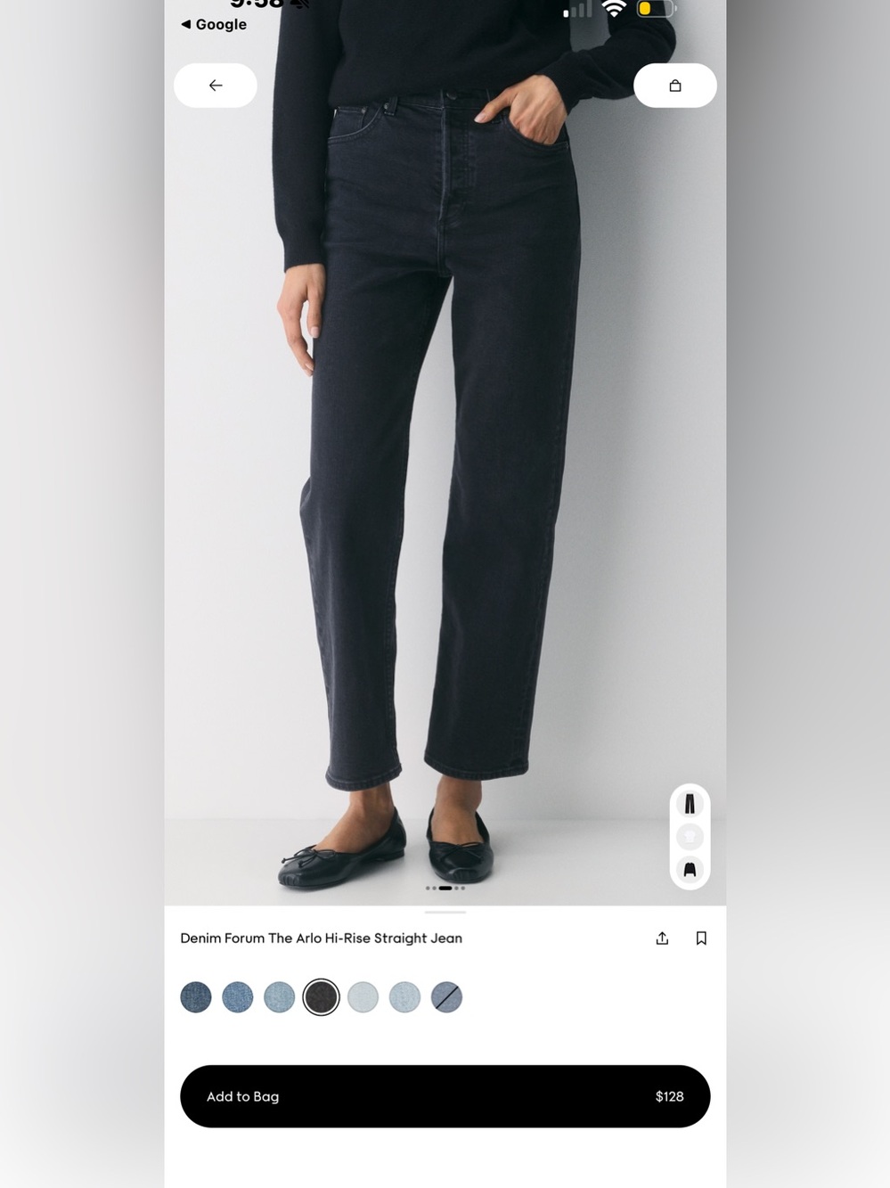 Denim Forum Aritzia Arlo Hi-Rise Straight Jean - Black